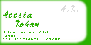 attila kohan business card